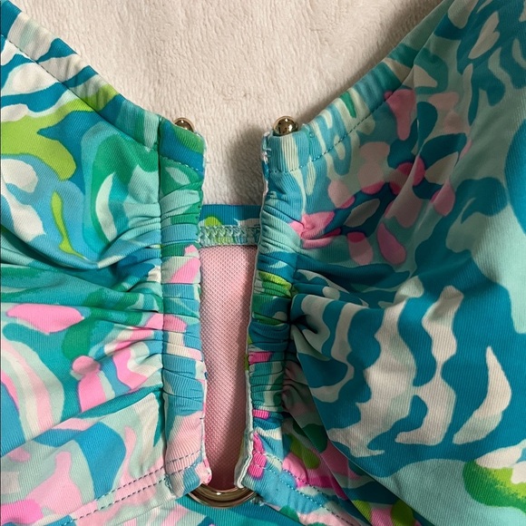 Lilly Pulitzer Teal and Pink One Piece Swimsuit - Picture 6 of 10